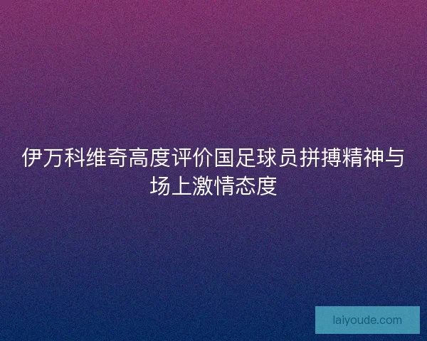 伊万科维奇高度评价国足球员拼搏精神与场上激情态度